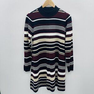 Ultra Flirt Juniors Size Large Long Sleeve Striped Sweater Dress in Black Multi
